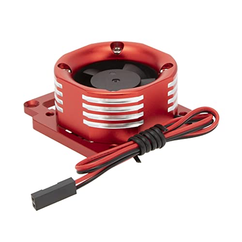 DKKY RC Motor Cooling Fan Heatsink 21000 RPM for Traxxas 1/8 4WD Sledge Motor with LED Light, Red - color: Red