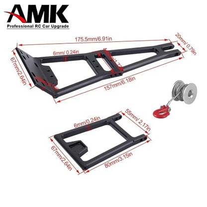 AMK Tow Truck Accessory Kit for 1/10 RC Crawler Chassis, Includes Crane Arm and Winch, Compatible with SCX10 TRX4 Capra LCG Chassis Upgrades - color: Black