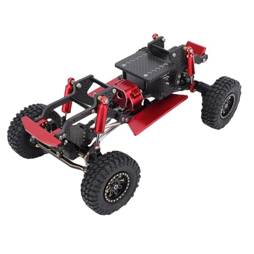 Asixxsix RC Crawler Chassis Frame Kit, Lightweight Strong Modular Design RC Upgrade Parts, Composite Material Chassis Frame Kit with Easy Installation for Ascent 18 1/18 Crawler (Black Red) - color: Black Red