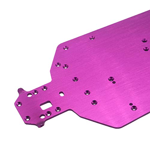 04001 CNC Aluminum Chassis Plate Upgrade Parts Replacement for Redcat HSP 94111 94107 94118 1/10 RC Monster Truck Off Road Buggy (Purple)