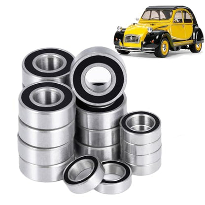 18pcs/Set Steel Rubber Sealed Bearings Kit for Tamiya M05&M06 Series | 1/10 RC Car Upgrade Parts