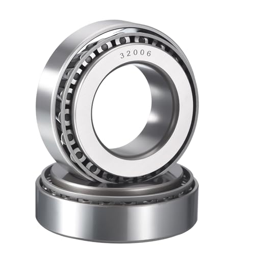 2 Pack 32006 Tapered Roller Bearing Cone and Cup Set | 30mm Bore 55mm OD 17mm Cup Width, Chrome Steel Taper Bearings Set, ABEC-3 - size: 32006
