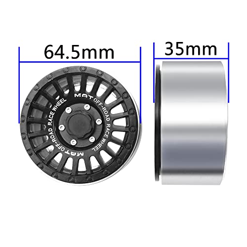 2.2" Metal Beadlock Wheel Rims 35mm Wide Fit 2.2 Tires Compatible with Traxxas TRX4 TRX6 Axial SCX10 90046 SCX10-III Wraith RR10 Spectra 1/10 RC Crawler