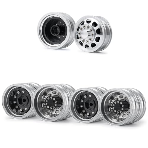 RC Car Toys Parts for Tamiya 1/14 Aluminum Alloy Front Rear Wheels Rims Hubs Set 6x6 8x8 RC Tractor Truck Trailer Car Accessories(6x6) - size: 6x6