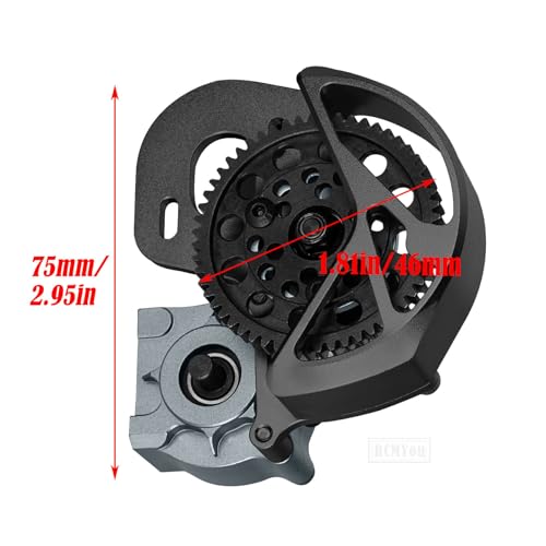Transmission Gearbox Upgrades Part for 1/10 SCX10, SCX10 II 90046,90047,AX10 RC Crawler Truck,Aluminum Center Transmission Gearbox Hops up,Black&Titanium - color: Black&titanium for Upgrades