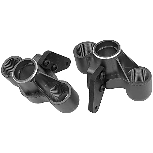 ShareGoo Aluminum Front Steering Knuckle Steering Blocks Caster Blocks w/Pivot Ball Compatible with Arrma 1/8 V5 Kraton Outcast Notorious 6S BLX Upgrades Parts (Black) - color: Black