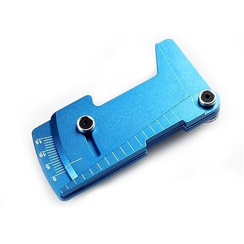 KingVal Metal Adjustable Ruler 15 Degrees RC Car Wheel Tire Camber Gauge Height Measuring Tool Compatible with 1/10 RC Car (Blue) - color: Blue
