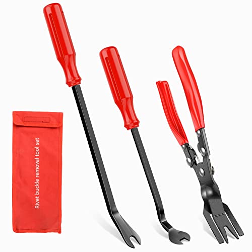 Nilight 3PCS Clip Pliers Set & Fastener Remover Auto Trim Removal Tool Kit | Auto Upholstery Combo Repair Kit with Storage Bag for Car Panel Dashboard - color: 3pcs Fastener Remover