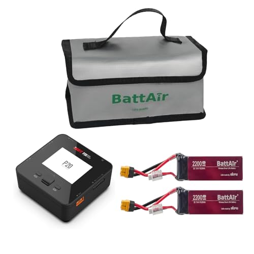 ISDT P20 Bundle: P20 DC 800W 35A Dual Channel Lipo Battery Charger & 2S 2200mAh 50C XT60 Smart Battery (2PCS)