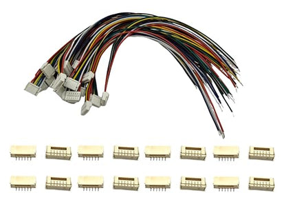 20Pairs Micro JST GH 6Pin 1.25mm Male Female Connector, GH1.25 Terminal Connector Wire Cable 15cm 28AWG - size: 6Pin