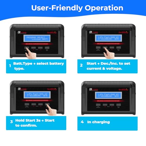 LiPo Battery Charger, 150W 10A AC/DC RC Balance Charger for 1-6S LiPo/LiHV/Li-ion/Life, NiMH NiCd (1-15S) Pb, Fast Charging for RC Car, Drone, Airplane, Helicopter