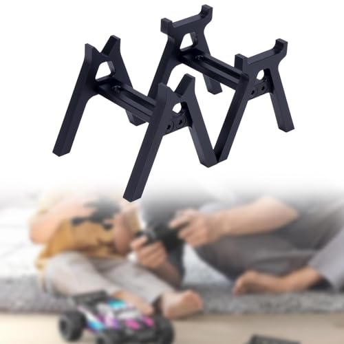 harayaa 2 Pieces RC Car Stand RC Repair Work Station Model Support Simulation Upgrade Compact Aluminum Alloy Suitable for Display Maintenance, Black - color: Black