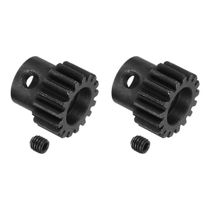 MECCANIXITY 2 Pcs RC 32P Hardened Pinion Gear 5mm Shaft, 17T Motor Gears Carbon Steel for 1/10 RC Model Car Boat Drone - style: 17T