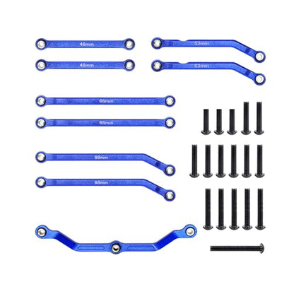High Clearance Links Set Aluminum Steering Linkage for TRX4M Upgrades Parts 1/18 RC Crawler Car-Titanium - color: Navy Blue