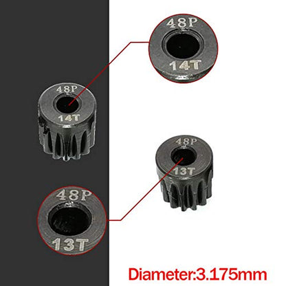48P Pinion Gear Set 13T 14T 15T 16T 3.175mm 48 Pitch Pinion Gear Set 1/10 RC