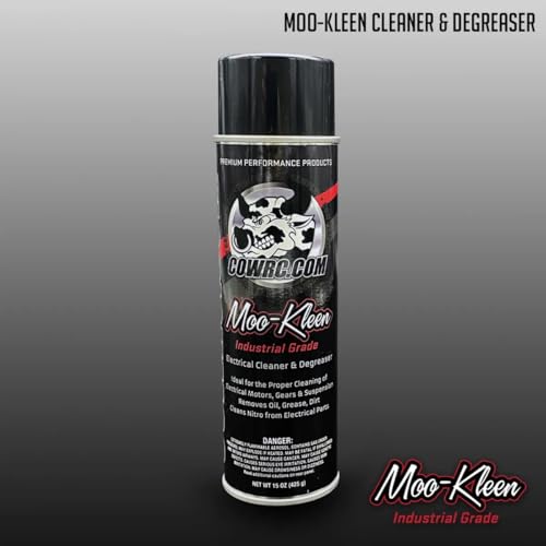 CowRC Moo-Kleen Industrial Grade Electrical Cleaner & Degreaser, RC Parts Cleaner for Motors, Gears, Bearings, Chassis, 13 oz