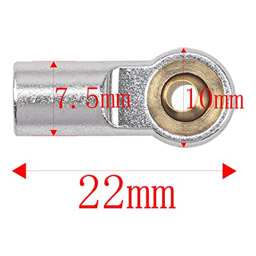 10Pcs ShareGoo M3 Tie Rod End Ball Head Holder Link 3mm Thread Ball Joint Compatible with Tamiya Redcat HSP Traxxas Axial SCX10 1/10 RC Car Truck Boat DIY Robot Airplane,L22mm (Silver)