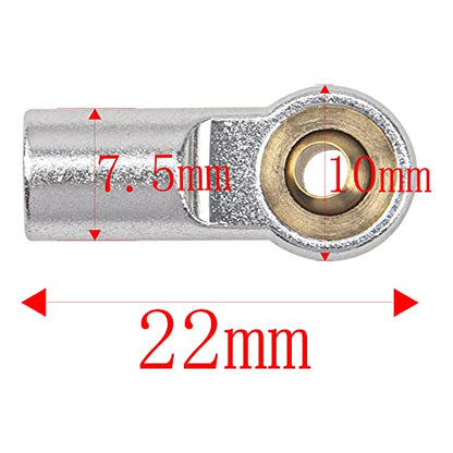 10Pcs ShareGoo M3 Tie Rod End Ball Head Holder Link 3mm Thread Ball Joint Compatible with Tamiya Redcat HSP Traxxas Axial SCX10 1/10 RC Car Truck Boat DIY Robot Airplane,L22mm (Silver)