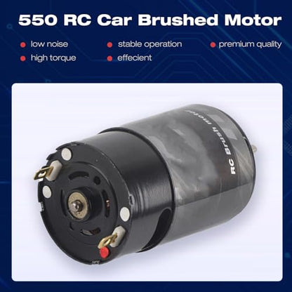 Brushed Motor, Low Noise High Torque 550 RC Motor for Off Road Crawler RC Car Enthusiasts and Hobbyists