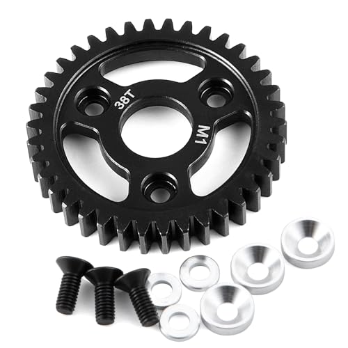 LSG 38T M1 Steel Spur Gear for Tra-xxas 1/8 RC Monster Truck Revo 2.5/3.3 Hardened 38 Tooth 1.0 Mod Main Gears RC Car Upgrade Part - size: 38T