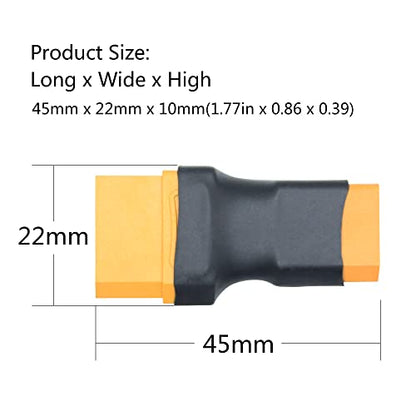 XT90 to XT60 Connector Adapter, Expansion Plug, No Wire Gold Plated Plug | XT90 Female to XT60 Male RC Battery Conversion Plug, Plug and Play, for RC Lipo Battery ESC/Charger - 2Pcs - style: 2Pcs - XT90 Female to XT60 Male Plug