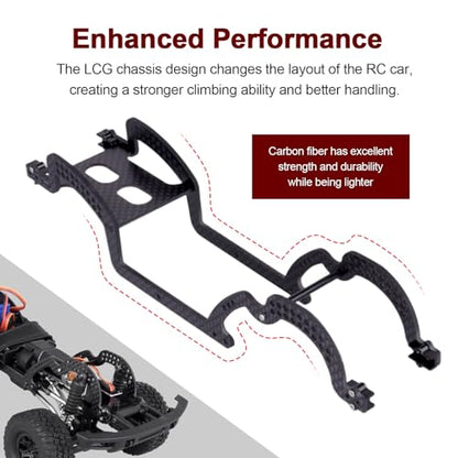 LCG Chassis Kit Carbon Fiber Frame with ECS securing Straps for 1/18 TRX4M Bronco Defender Crawler Car Upgrade Parts