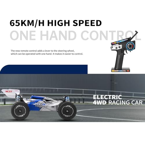 GoolRC WLtoys 144011 RC Cars for Adults, 1:14 Scale Remote Control Car, 4WD 65KM/H High Speed RC Racing Car, 2.4GHz All Terrains Off Road RC Buggy Trucks for Adults with 2 Batteries - size: 2 Batteries