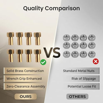 8Pcs Brass RC Hex Nut, Durable Wheel Lock Replacement for 1/24 Scale RC Crawler Off-Road Hobbyists and Enthusiasts