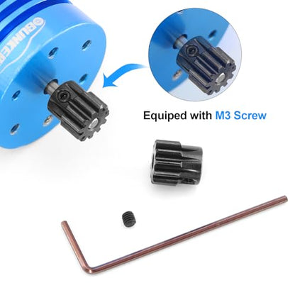 OGRC 2Pcs 32P 11T Pinion Gear for Traxxas Slash 4x4 Rustler Hoss TRX4 | Hardened Steel, 0.8M, 3.175mm Shaft Motor Gears for Traxxas 1/10 RC Car, #6747