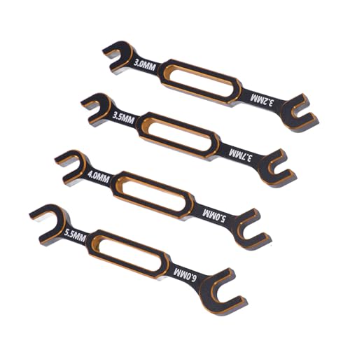 Dioche Wrench RC Repair 4PCS RC Wrench Set, Universal Repair Tool for Car, Drone & Boat - Includes 3.0mm to 6.0mm Turnbuckle Nut Remover - Durable Aluminum Construction - Purple (Gold) - color: Gold