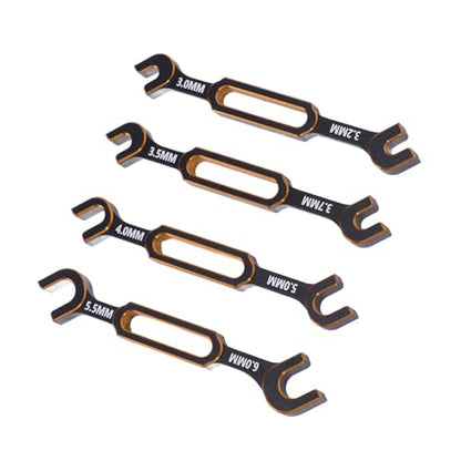 Dioche Wrench RC Repair 4PCS RC Wrench Set, Universal Repair Tool for Car, Drone & Boat - Includes 3.0mm to 6.0mm Turnbuckle Nut Remover - Durable Aluminum Construction - Purple (Gold) - color: Gold