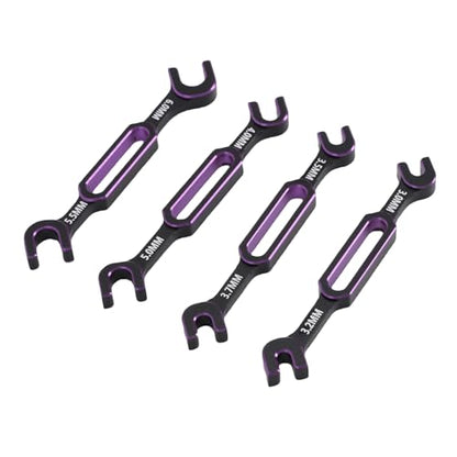 Dpofirs Compact RC Universal Wrench Kit 8pcs | 3.0-6.0mm Turnbuckle Nut Ball Joint Remover for Boat Crawler Car (Purple) - color: Purple