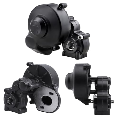 Hobbypark Transmission Gearbox with Motor Pinion Gear for Axial SCX10 SCX10 II 90046 90047 1/10 RC Crawler Cars, Plastic Shell Housing