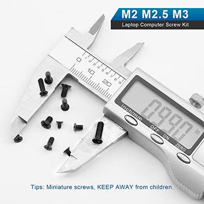 NINDEJIN Laptop Computer Screw Kit, M2 M2.5 M3 Countersunk Flat Head Phillips Mini Screws Set, Replacement Part Electronic Repair Accessories | Computer Replacement Screws, Repair Screws, Computer Notebook Screw, Carbon Steel, for Many Types of Computers,
