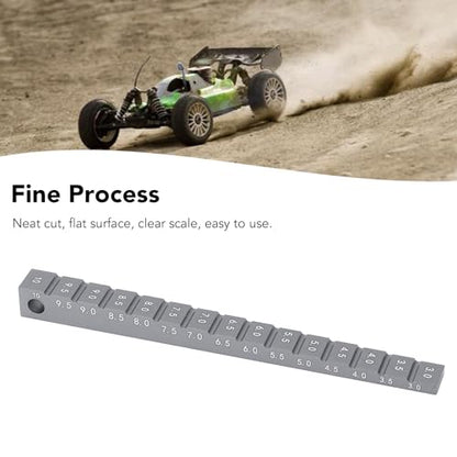 RC Ride Height Gauge 1/10, RC Camber Gauge Aluminum Alloy RC Ride Height and Camber Gauge Kit for 1/10 RC Drift Car, 0.1 to 0.4in Adjustment Range (Ti Color) - color: Ti Color