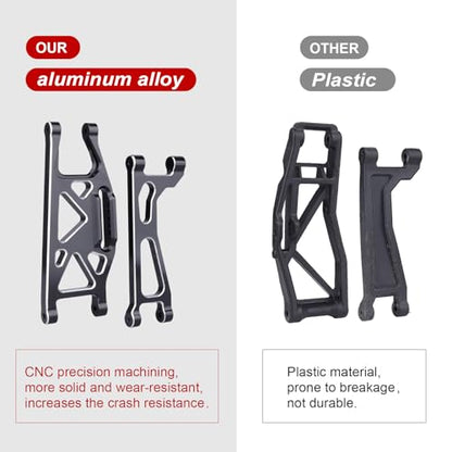 RC Suspension Arms Aluminum Front & Rear Upper Lower Arms Kit for Traxxas WideMaxx 8995 8998 8999 Upgrade Parts, 8PCS (Black) - color: Black