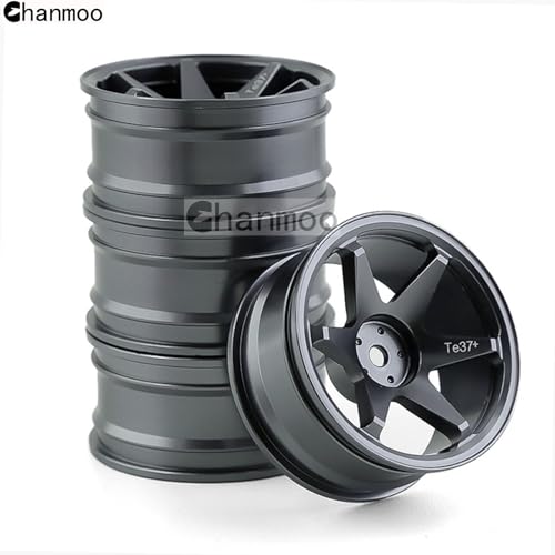 1/10 RC On Road Wheels Rims 12mm Hex Alloy Aluminum Drift Hubs for 1:10 Rally Racing Car Tires Tamiya TT01 TT02 XV01 TA06 A959 PTG2 HPI KYOSHO HSP PTG2 Touring Street Tyres 4PCS (Silvery) - color: Silvery