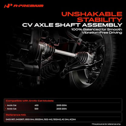 A-Premium Front or Rear CV Axle Shaft Assembly | Compatible with Arctic Cat Models - 400 2003-2004, 500 2003-2004, Replace# 0402-907, 0502-544 - style: 1Pc Front or Rear