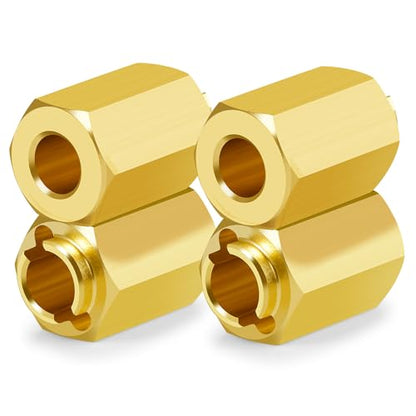 MOHERO 4Pcs 15g Brass Wheel Hubs 10mm Extenders Hex Adaptor for 1/18 RC Crawler Car TRX4M Upgrade Parts