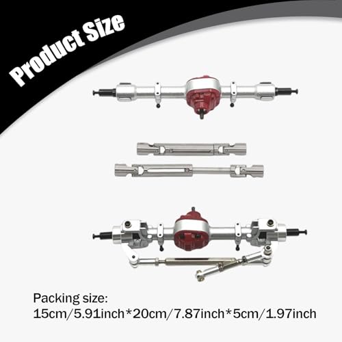 Colaxi Metal Front Rear Axles Set 1/12 Scale RC Car Upgrade Repairing DIY Replace Parts Drive Shafts for MN82T MN82 MN82S LC79, Silver - color: Silver