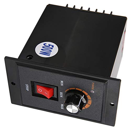 Walfront AC Motor Speed Controller 220V 50/60Hz Single Phase Electric Motor Speed Regulator with Adjustable Rotary Switch(500W)
