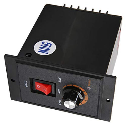 Walfront AC Motor Speed Controller 220V 50/60Hz Single Phase Electric Motor Speed Regulator with Adjustable Rotary Switch(500W)