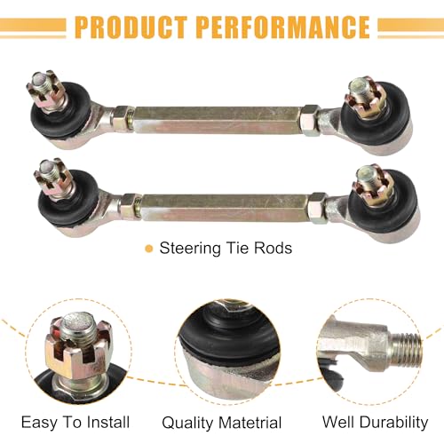 ACROPIX 9cm 3.54" Steering Tie Rod End Tie Rod Link Fit for 50cc 70cc 90cc 110cc 125cc 150cc ATV Quad Four Wheeler with Ball Joint Accessories - Pack of 2 - size: 90mm