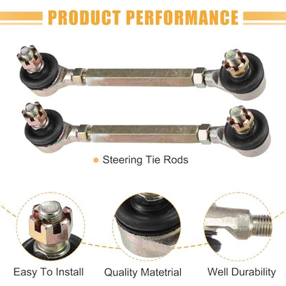 ACROPIX 9cm 3.54" Steering Tie Rod End Tie Rod Link Fit for 50cc 70cc 90cc 110cc 125cc 150cc ATV Quad Four Wheeler with Ball Joint Accessories - Pack of 2 - size: 90mm