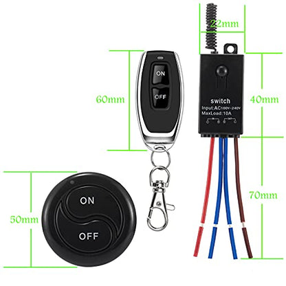 Wireless Lights Switch,110V/120V/240V /10A Relay,Mini Remote Switch. | 328FT Long Range for Household Appliances,Ceiling Lights, Water Pump, Electrical Equipment. - color: 110V-240V Mini Remote switch-10A