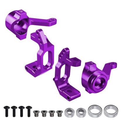 Hobbypark Aluminum Front C-hub Caster Blocks & Steering Knuckle for Volcano Epx/Pro RC 1/10 Monster Truck,Replacement of 102210 10221 (Purple)