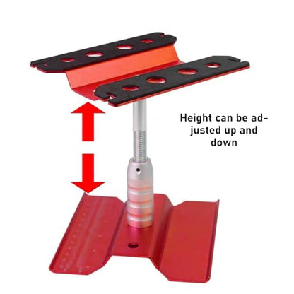 RC Model Car Repair Stand Alloy Adjustable Height Rotatable Lockable Work Station for 1/16 1/10 1/8 RC Car Black (Red) - color: Red
