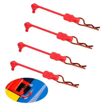 8PCS TGCWENG Universal RC Body Clips w/Pull Tabs Car Clips R Clips for All 1/10 1/12 Scale Losi HPI Arrma Kyosho Himoto RC Car Truck Crawler Body Shell Upgrades (1.2mm Orange Clips+Red Pull) - color: Orange Clips+Red Pull
