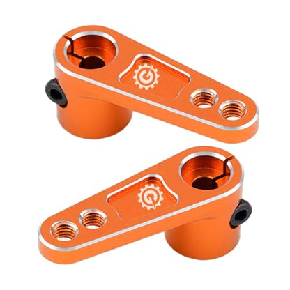 2PCS TGCWENG CNC Aluminum Alloy 25T Servo Horn 25 Teeth Steering Arm Horn Suitable with Losi Tamiya HPI HSP Redcat Axila SCX10 90046 TRX4 Etc 1/10 RC Crawler car (Brown) - color: Brown