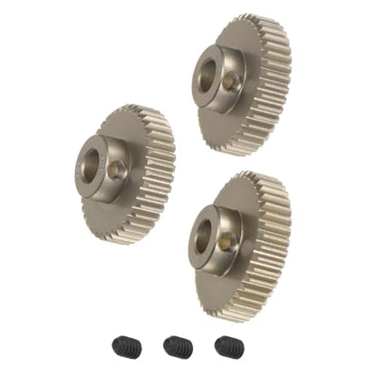 3pcs 48DP Pinion Motor Gear Set - [ 5mm Bore x 38T 39T 40T Hardened Steel Teeth ] Motor Gears for RC Cars Trucks Buggies, with Hex Key